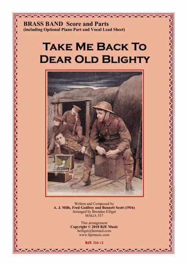 Take Me Back To Dear Old Blighty - BRASS BAND Score and Parts PDF (arr. Brendan Elliget MAGA 537)