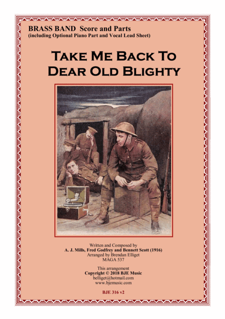 Take Me Back To Dear Old Blighty - BRASS BAND Score and Parts PDF (arr. Brendan Elliget MAGA 537)