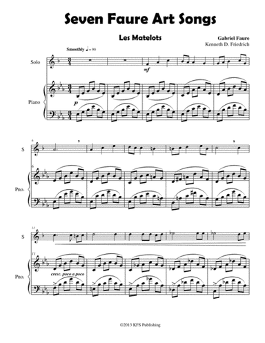 Seven Faure Art Songs (arr. Kenneth D. Friedrich)