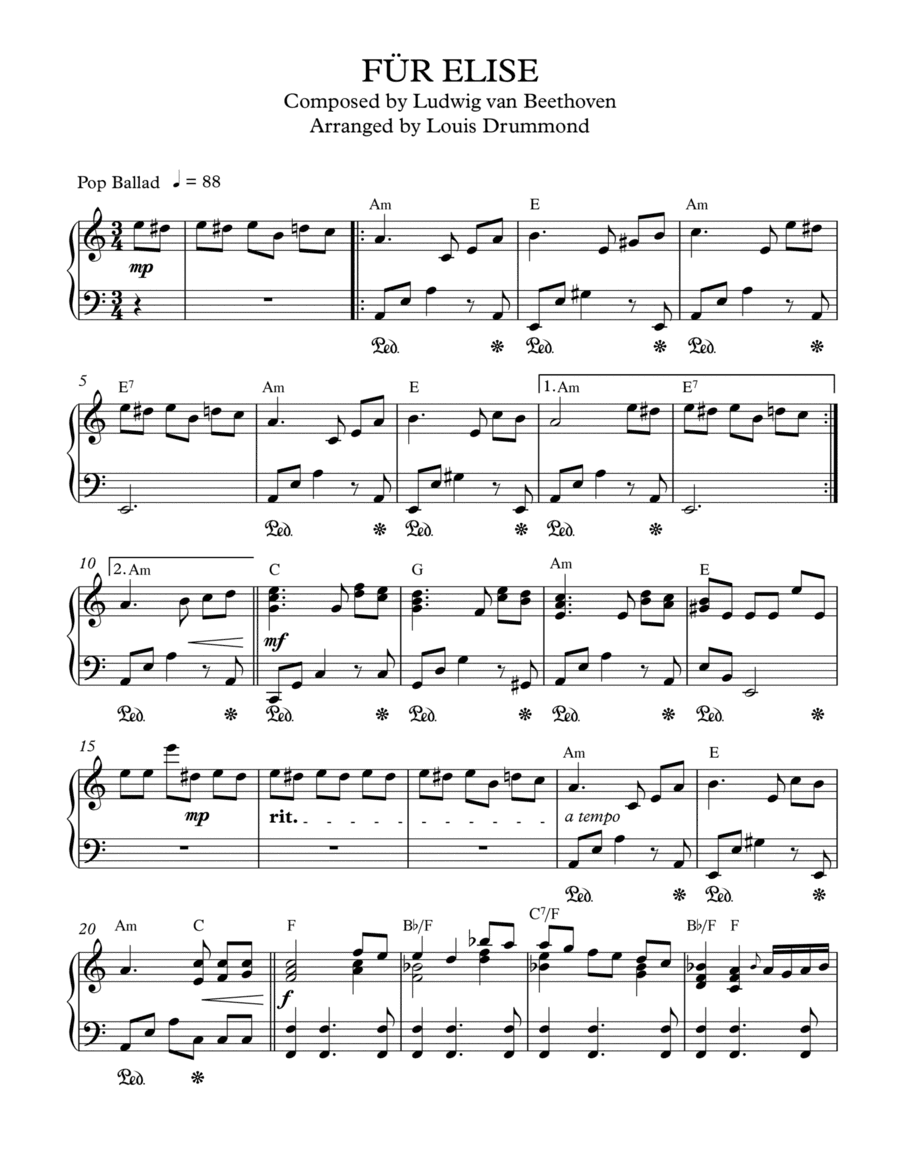 Für Elise (arr. Louis Drummond)