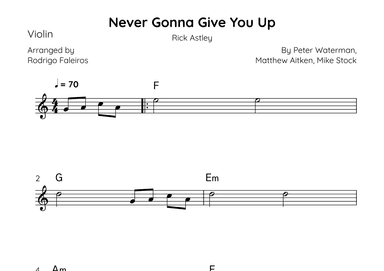 Never Gonna Give You Up (arr. Rodrigo Faleiros)
