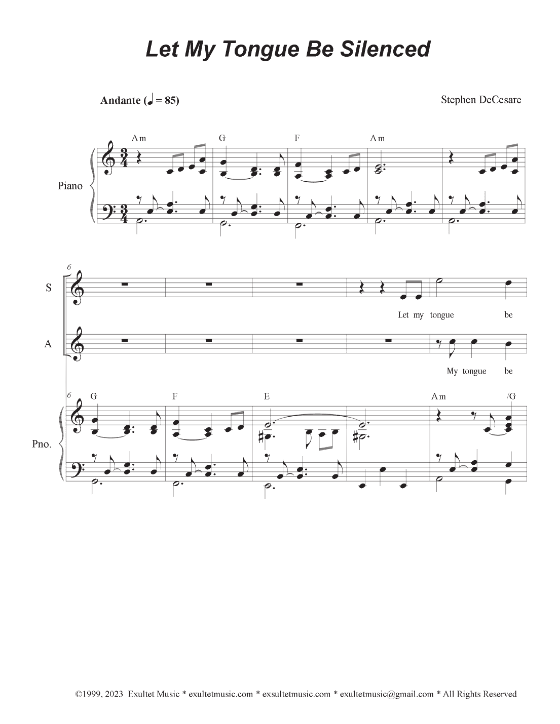 Let My Tongue Be Silenced (Vocal Trio - (SAB)