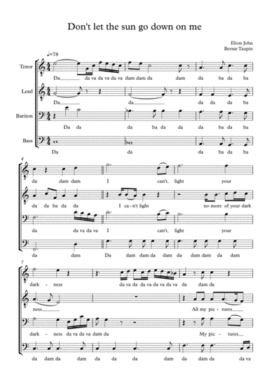 Don't Let The Sun Go Down On Me (arr. Anders Lindqvist)