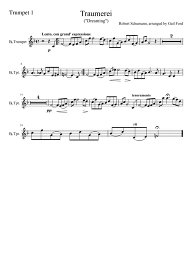 Traumerei from Robert Schumann's Kinderscenen (arr. Gail Ford)