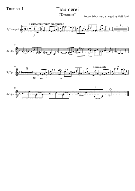 Traumerei from Robert Schumann's Kinderscenen (arr. Gail Ford)