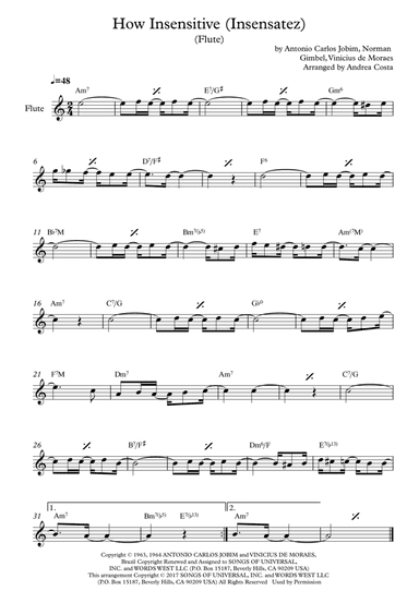 How Insensitive (insensatez) (arr. Andrea Costa)