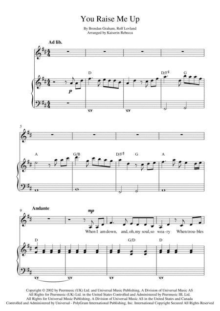 You Raise Me Up (arr. Kaiserin Rebecca)