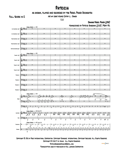 Patricia, It's Patricia (patricia) (arr. Patrick Sheehan)