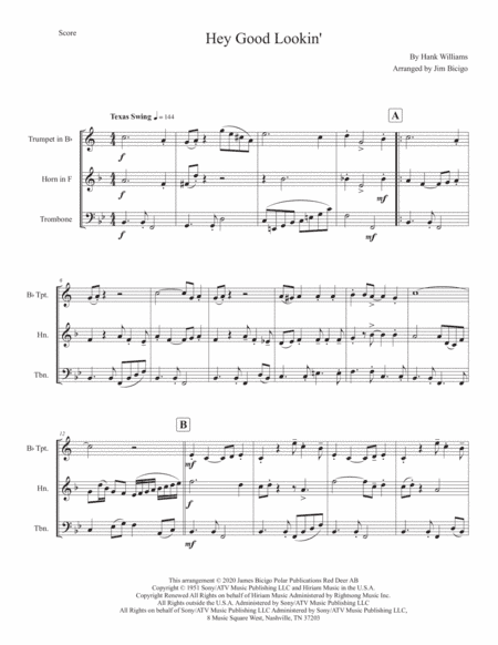 Hey, Good Lookin' (arr. Jim Bicigo)