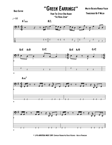 Green Earrings (arr. P Welsh)