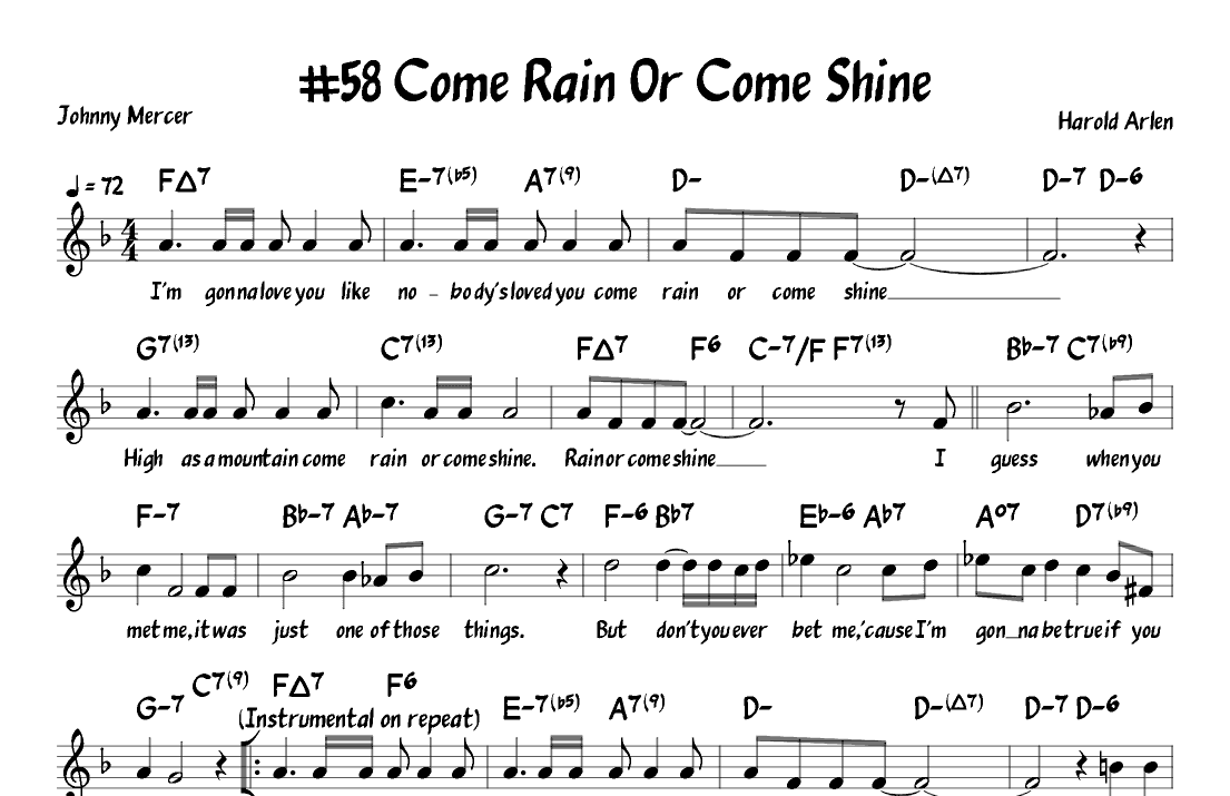 Come Rain Or Come Shine (arr. John Fries)