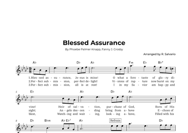 Blessed Assurance (Key of A-Flat Major) (arr. R. Salvario)