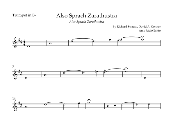 Also Sprach Zarathustra (arr. Fabio Britto)