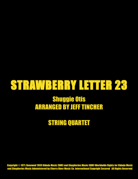 Strawberry Letter 23 (arr. Jeff Tincher)