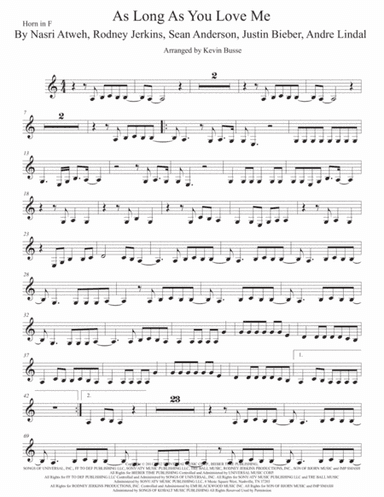 As Long As You Love Me (arr. Kevin Busse)