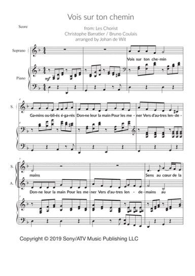 Vois Sur Ton Chemin (arr. Johan de Wit)