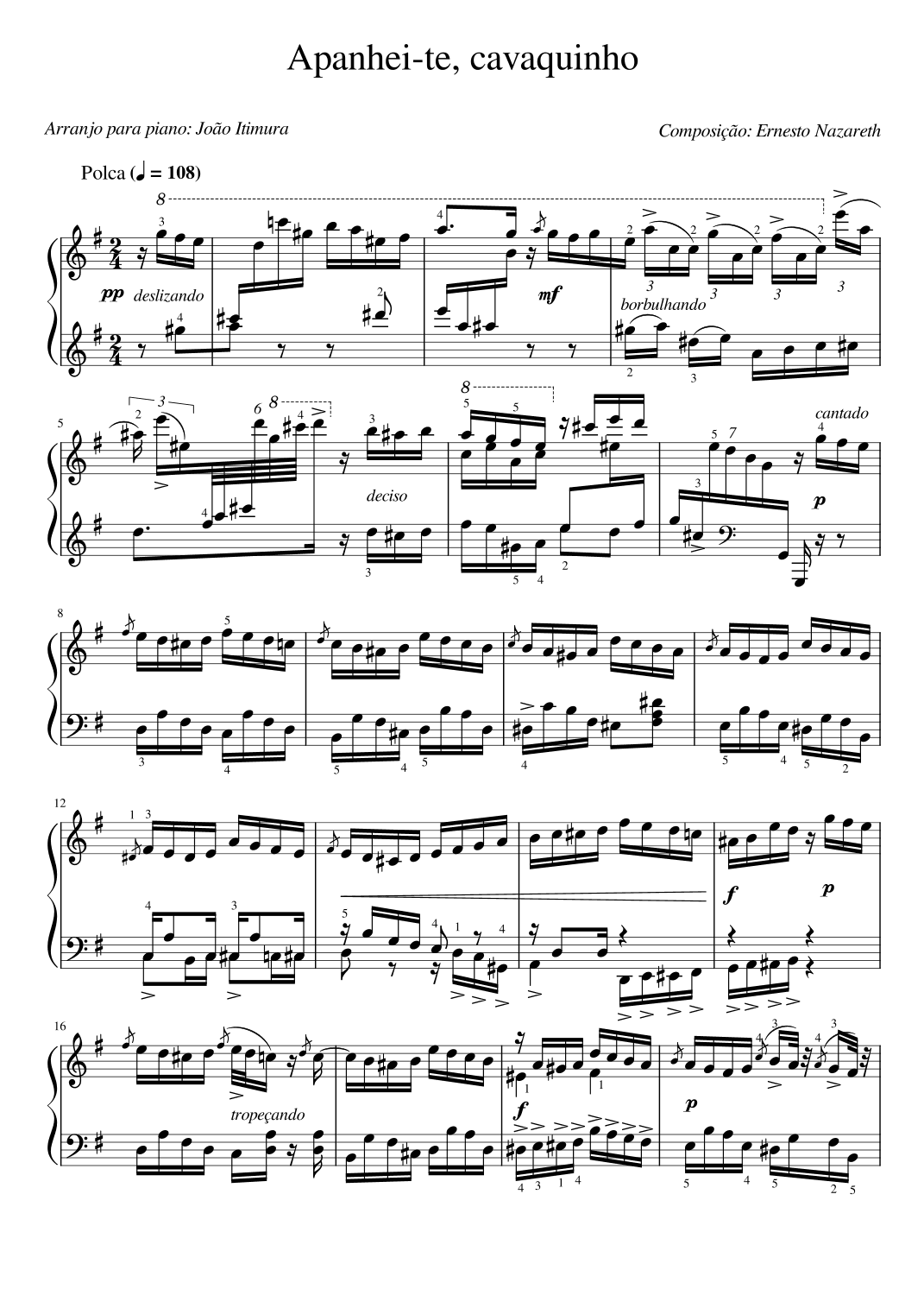 Apanhei-te, cavaquinho (arr. Joao Itimura)