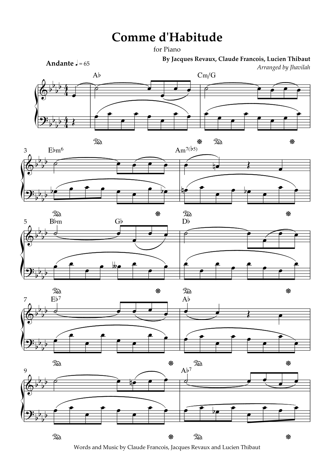Comme D'habitude (arr. Jhavilah)