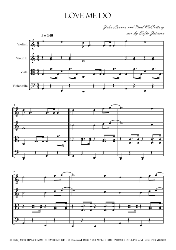 Love Me Do (arr. Sofia Zaitseva)