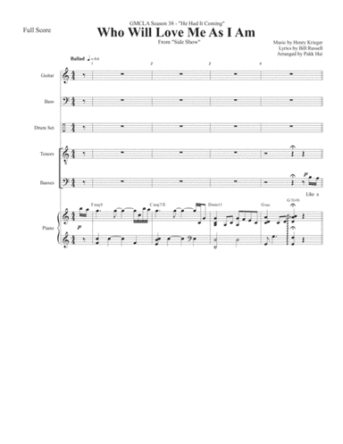 Who Will Love Me As I Am? (arr. Pakk Hui)