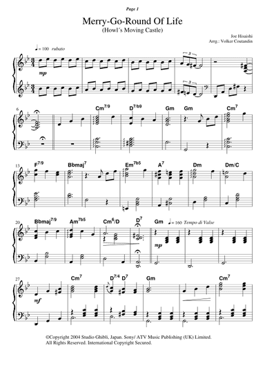 Merry-go-round Of Life (arr. Volker Coutandin)