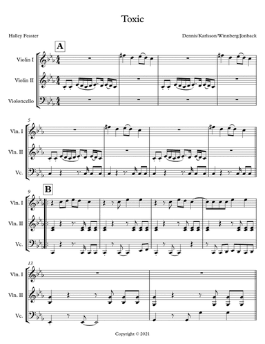 Toxic (arr. Halley Feaster)