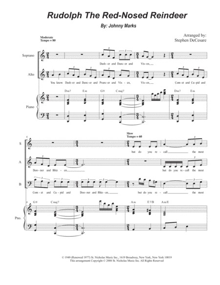 Rudolph The Red-nosed Reindeer (arr. Stephen DeCesare)