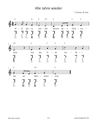 Alle Jahre wieder (arr. songbooks.info)