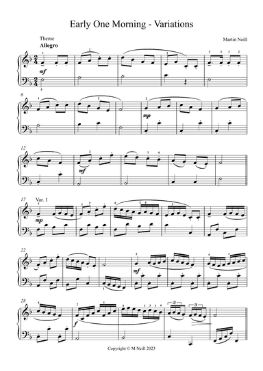 Early One Morning Variations (arr. Martin Neill)