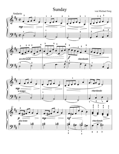 Sunday (easy piano solo)
