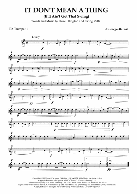 It Don't Mean A Thing (If It Ain't Got That Swing) (arr. Diego Marani)