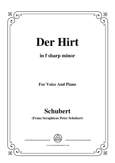 Schubert-Der Hirt,in f sharp minor,D.490,for Voice and Piano (arr. MSM)