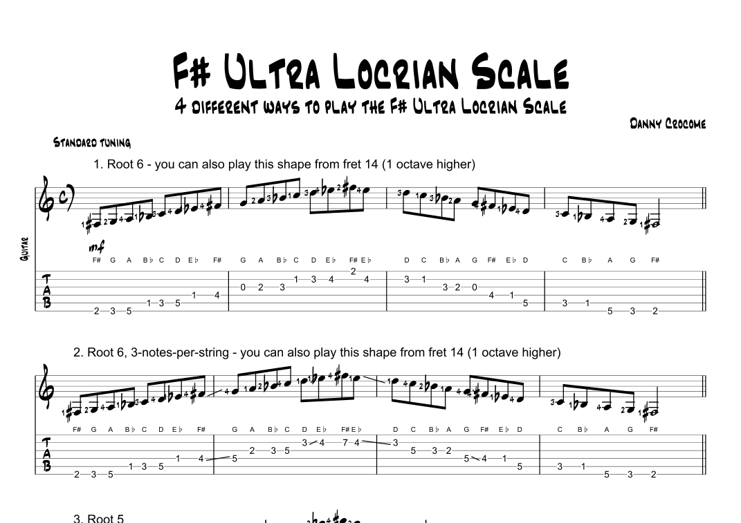 F# Ultra Locrian Scale (4 Ways to Play)