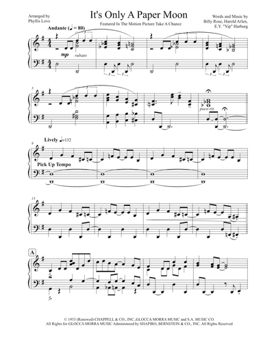 It's Only A Paper Moon (arr. Phyllis Love)