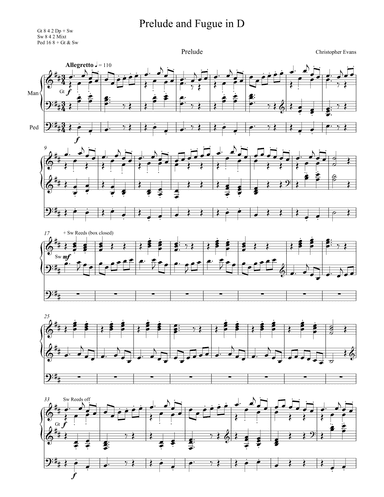 Prelude and Fugue in D for Organ
