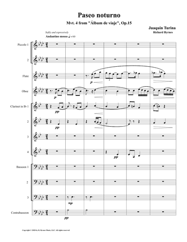 Paseo noturno (Woodwind Choir) (arr. Richard Byrnes)