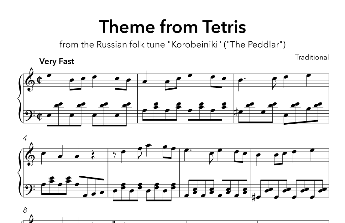 Tetris Theme (arr. Sidewalk Labs)