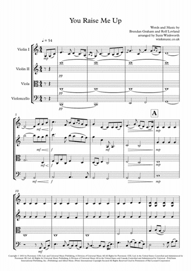 You Raise Me Up (arr. Susie Winkworth winkmusic.co.uk)