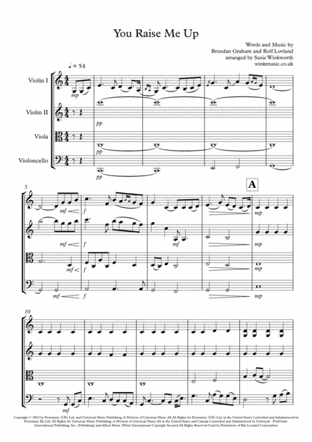 You Raise Me Up (arr. Susie Winkworth winkmusic.co.uk)