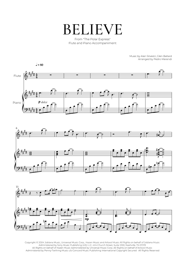 Believe (arr. Pedro Merendi)