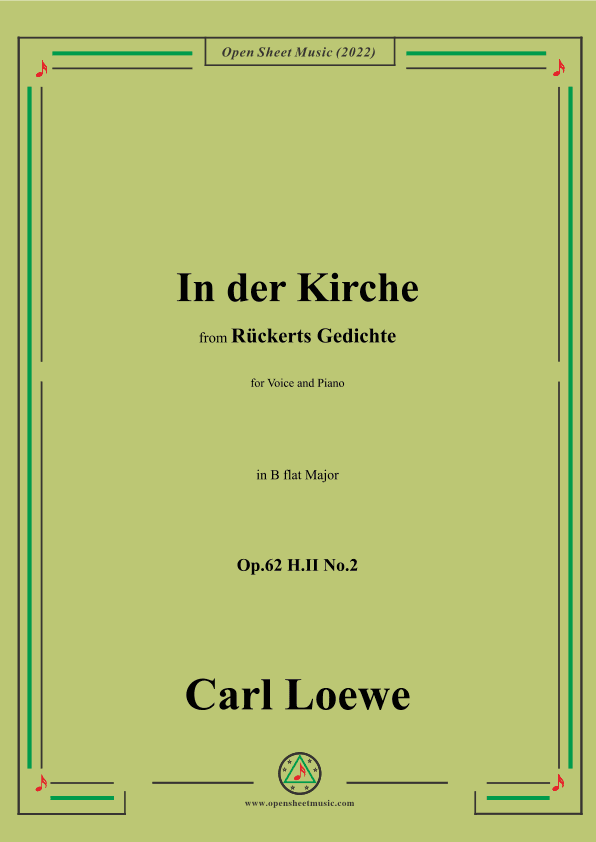 Loewe-In der Kirche,Op.62 H.II No.2,in B flat Major (arr. OSM Press)