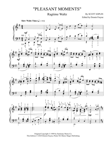 Pleasant Moments - A Ragtime Waltz (arr. Presto! It's Music Magic Publishing)