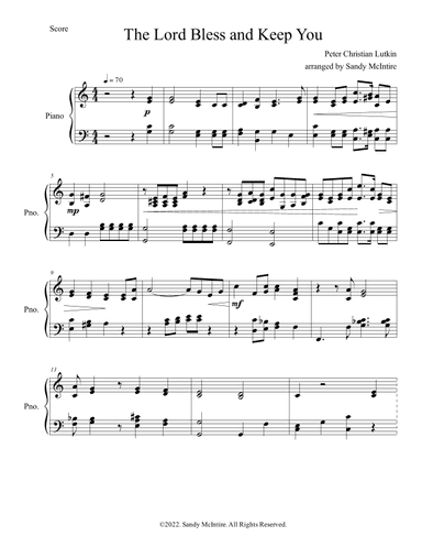 The Lord Bless You and Keep You (arr. Sandy McIntire)