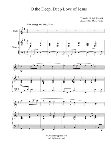 O the Deep, Deep Love of Jesus (Flute-Piano) (arr. Marty Parks)