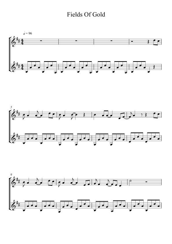 Fields Of Gold (arr. Lubos Zeman)