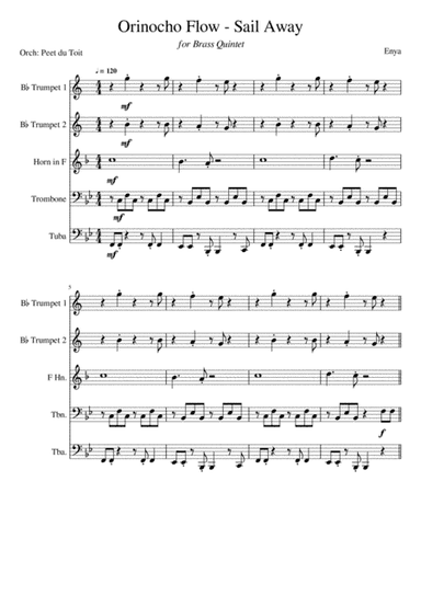 Orinoco Flow (arr. Peet du Toit)