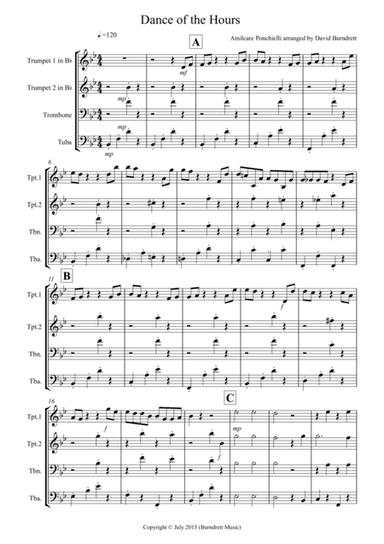 Dance of the Hours for Brass Quartet (arr. David Burndrett)