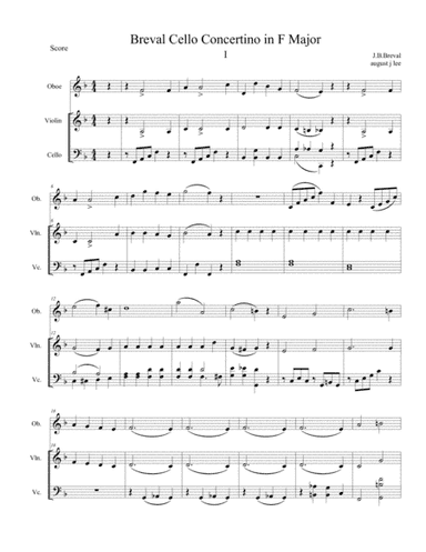 Breval Cello Concertino in F Major First Movement (arr. August Lee)