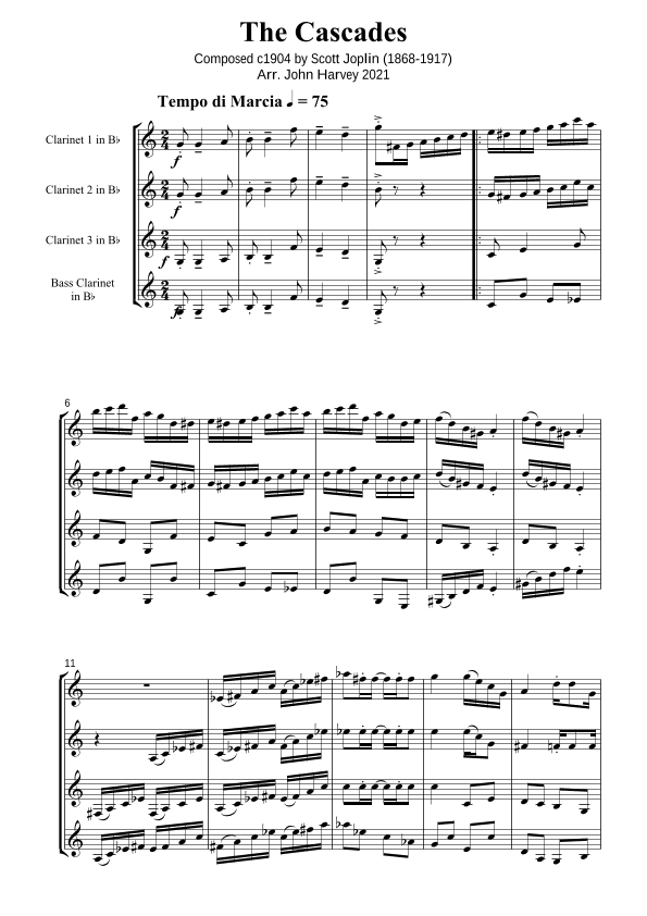 Cascades Rag (arr. John Harvey)