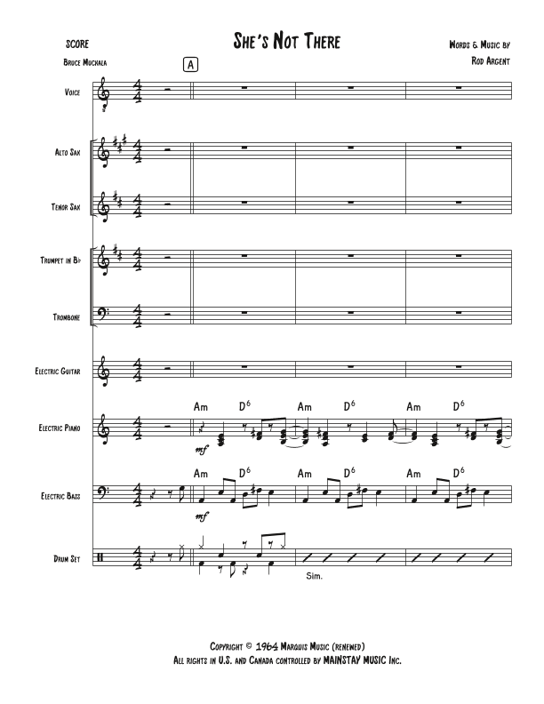 She's Not There (arr. Bruce Muckala)